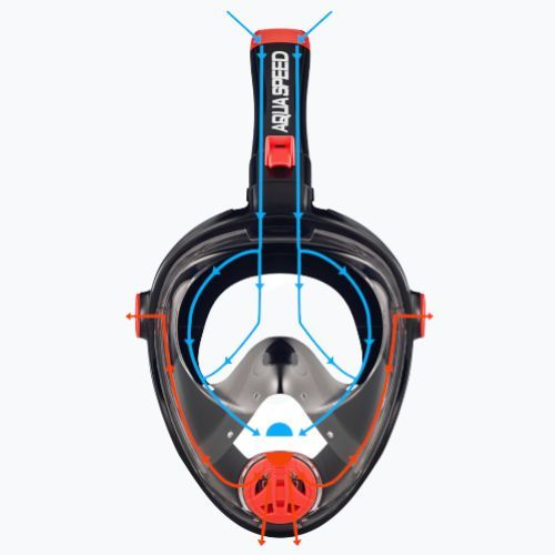 Maska pełnotwarzowa do snorkelingu AQUA-SPEED Spectra 2.0 szara/niebieska