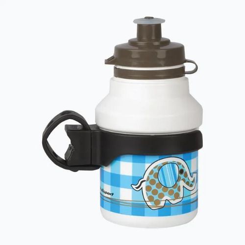 Bidon rowerowy z koszykiem dziecięcy Polisport Elephant+ 300 ml white/blue