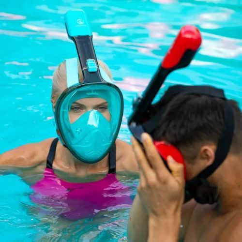 Maska pełnotwarzowa do snorkelingu AQUASTIC SMA-01SN niebieska