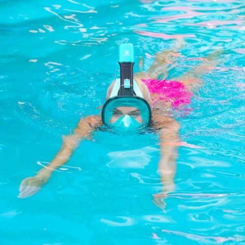 Maska pełnotwarzowa do snorkelingu AQUASTIC SMA-01SN niebieska