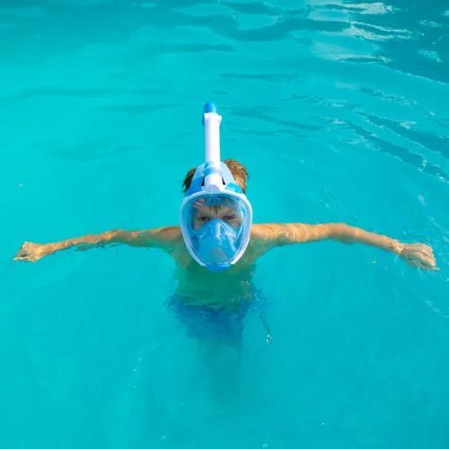 Maska pełnotwarzowa do snorkelingu dziecięca AQUASTIC SMK-01N niebieska