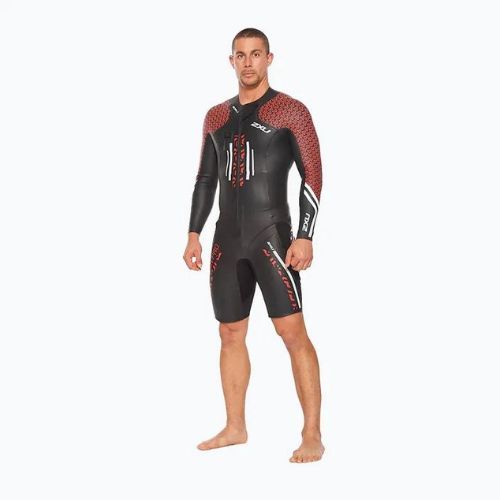 Pianka triathlonowa męska 2XU Swimrun PRO 8 mm black/flame scarlet