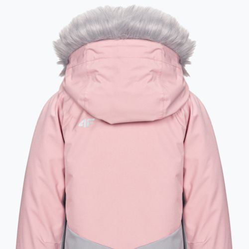 Kurtka narciarska dziecięca 4F JKUDN003 cold light grey