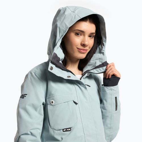 Kurtka snowboardowa damska 4F KUDS001 light blue