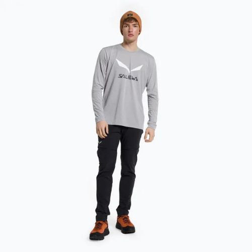 Longsleeve trekkingowy męski Salewa Solidlogo Dry heather grey