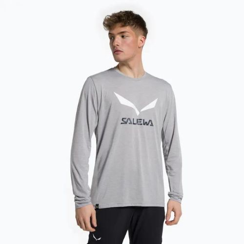 Longsleeve trekkingowy męski Salewa Solidlogo Dry heather grey