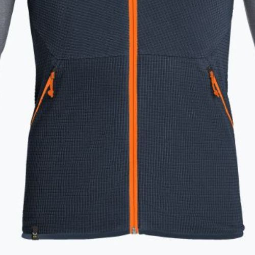 Bluza trekkingowa męska Salewa Puez Hybrid PL FZ navy blazer melange/fluo orange