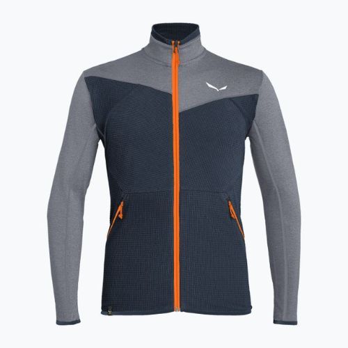 Bluza trekkingowa męska Salewa Puez Hybrid PL FZ navy blazer melange/fluo orange