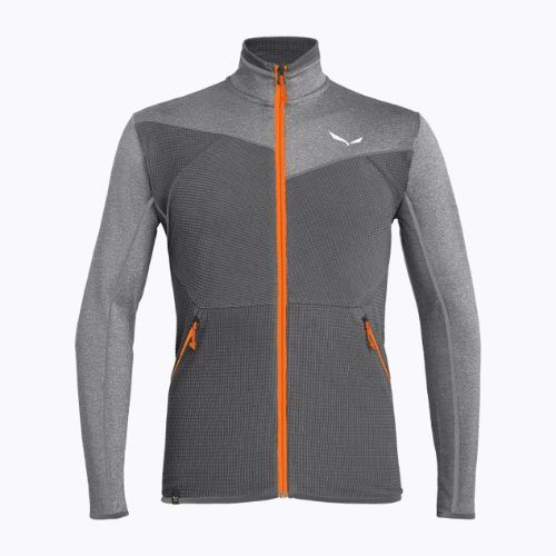 Bluza trekkingowa męska Salewa Puez Hybrid PL FZ onyx melange/fluo orange
