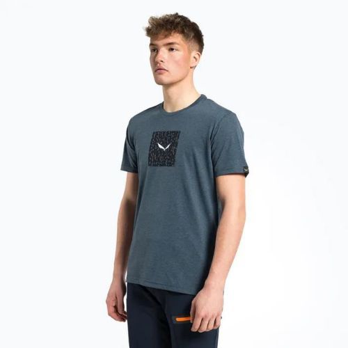 Koszulka trekkingowa męska Salewa Pure Box Dry dark denim melange