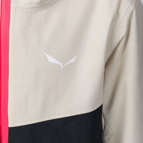 Kurtka narciarska dziecięca Salewa Sella PTX/TWR oatmeal/black out/fluo coral
