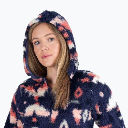 Bluza damska Columbia Winter Pass Sherpa Hooded nocturnal rocky mt print/nocturnal