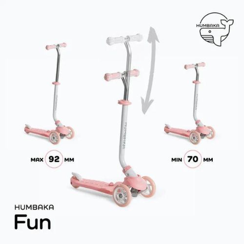 Hulajnoga trójkołowa dziecięca HUMBAKA Fun różowa