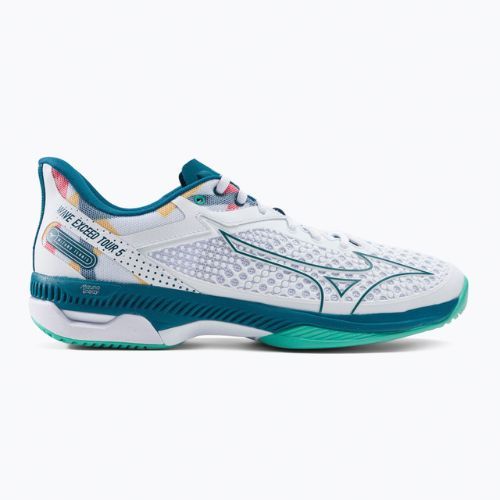 Buty do tenisa męskie Mizuno Wave Exceed Tour 5 AC white/ moroccanb/turquoise