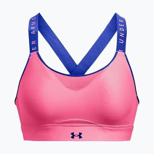 Biustonosz treningowy Under Armour Infinity High pink punk/versa blue