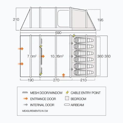 Namiot kempingowy 6-osobowy Vango Azura II Air 600XL