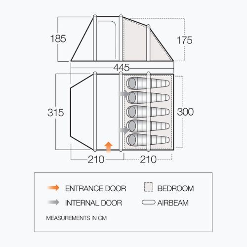 Namiot kempingowy 5-osobowy Vango Skye II Air 500 herbal