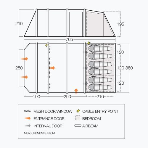 Namiot kempingowy 8-osobowy Vango Longleat II Air 800XL