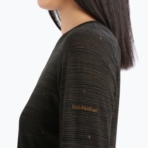 Longsleeve termoaktywny damski icebreaker 200 Oasis Crewe black/clove/aop