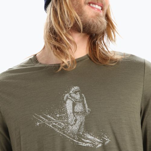 Longsleeve trekkingowy męski icebreaker Tech Lite II Skiing Yeti loden