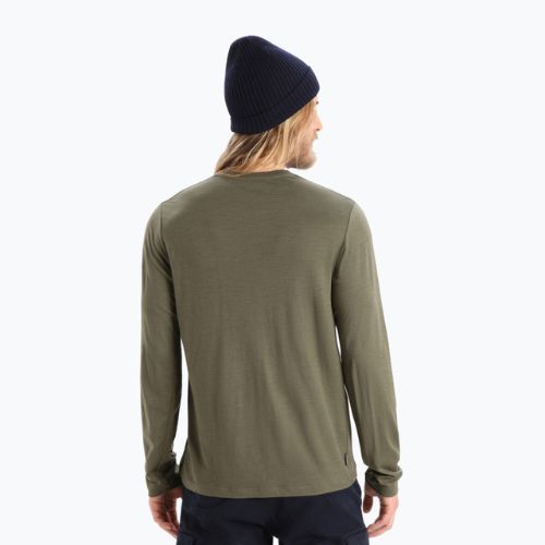 Longsleeve trekkingowy męski icebreaker Tech Lite II Skiing Yeti loden