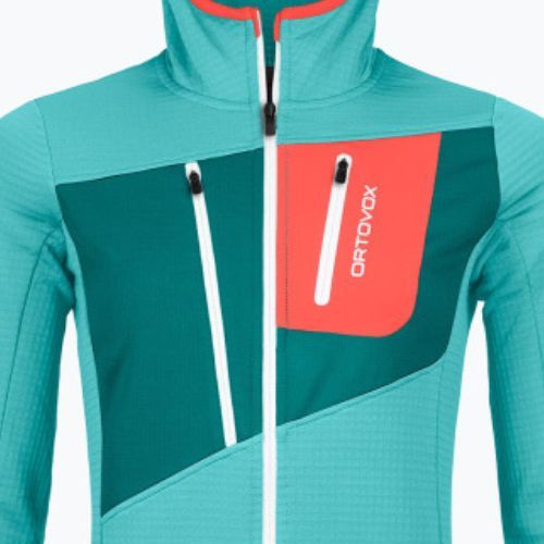 Bluza trekkingowa damska ORTOVOX Fleece Grid Hoody ice waterfall