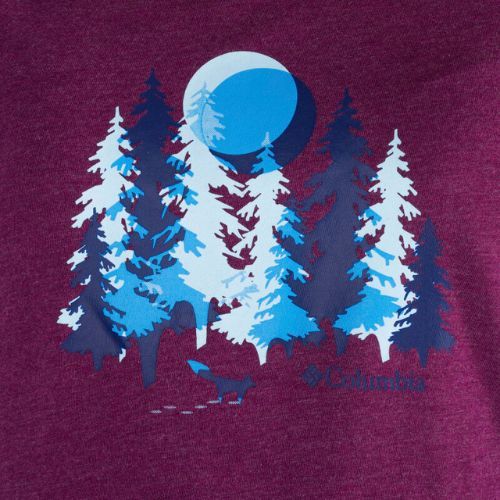 Koszulka trekkingowa damska Columbia Daisy Days Graphic marionberry heather/thru the pines