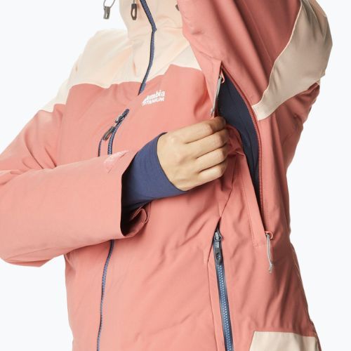 Kurtka narciarska damska Columbia Powderkeg III Down dark coral/peach blossom
