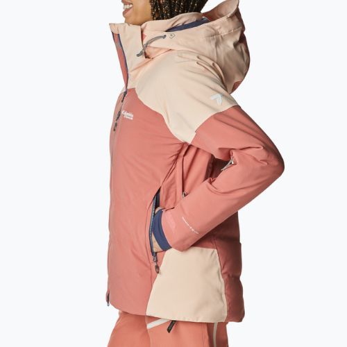 Kurtka narciarska damska Columbia Powderkeg III Down dark coral/peach blossom