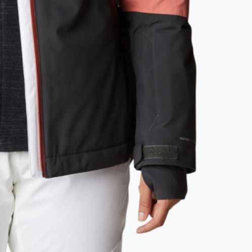 Kurtka narciarska damska Columbia Snow Slab Blackdot white/shark/dark coral