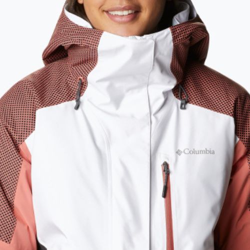 Kurtka narciarska damska Columbia Snow Slab Blackdot white/shark/dark coral