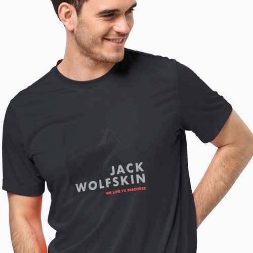 Koszulka trekkingowa męska Jack Wolfskin Hiking Graphic ebony