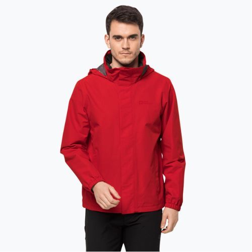 Kurtka przeciwdeszczowa męska Jack Wolfskin Stormy Point 2L adrenaline red