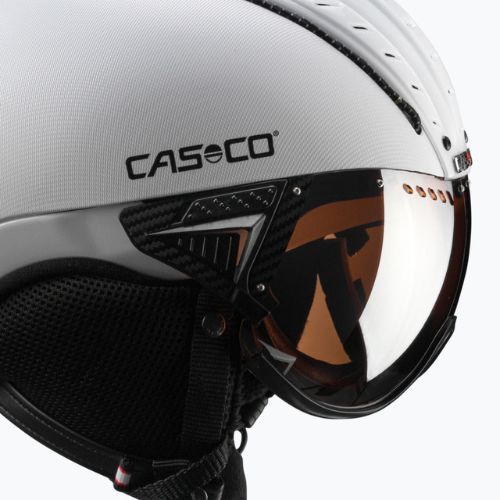 Kask narciarski CASCO SP-2 Visor Carbonic white