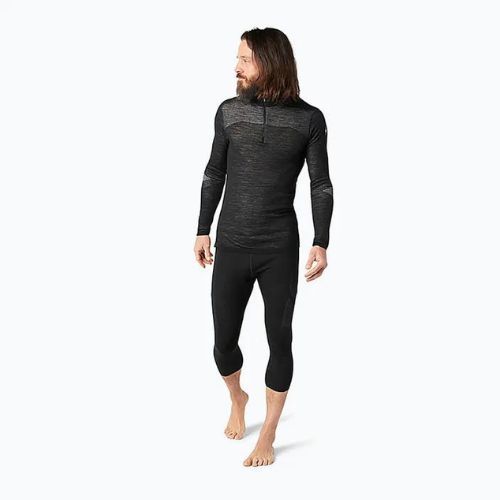 Longsleeve termoaktywny męski Smartwool Intraknit Merino 200 1/4 Zip black/white