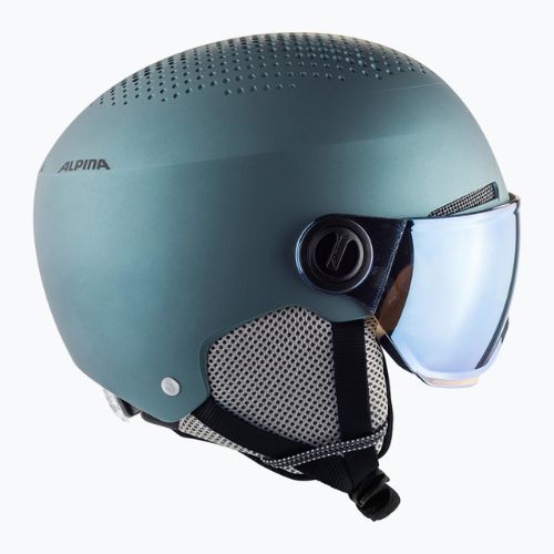 Kask narciarski Alpina Arber Visor Q-Lite petrol/green matt