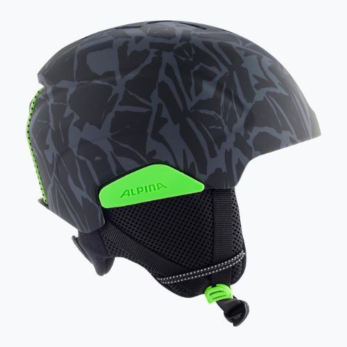 Kask narciarski dziecięcy Alpina Pizi black/green camo matt