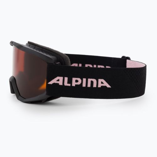 Gogle narciarskie dziecięce Alpina Piney black/ rose matt/ orange