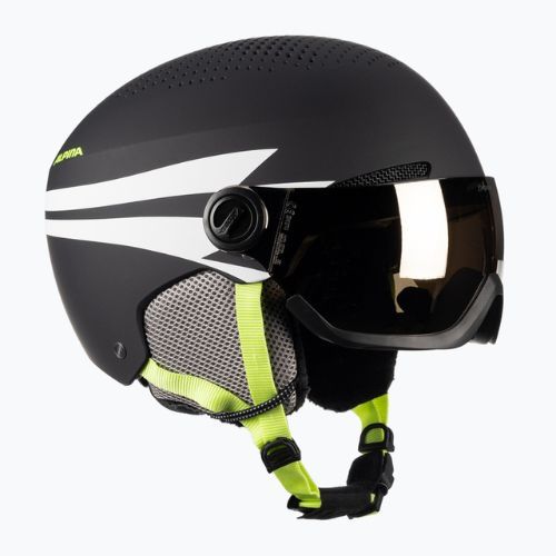 Kask narciarski dziecięcy Alpina Zupo Visor Q-Lite charcoal/neon matt