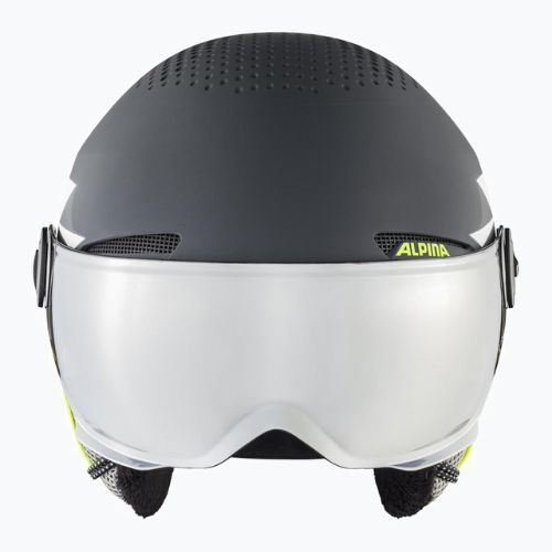 Kask narciarski dziecięcy Alpina Zupo Visor Q-Lite charcoal/neon matt