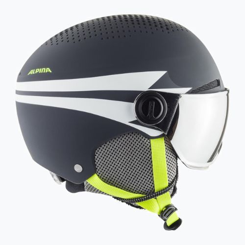 Kask narciarski dziecięcy Alpina Zupo Visor Q-Lite charcoal/neon matt