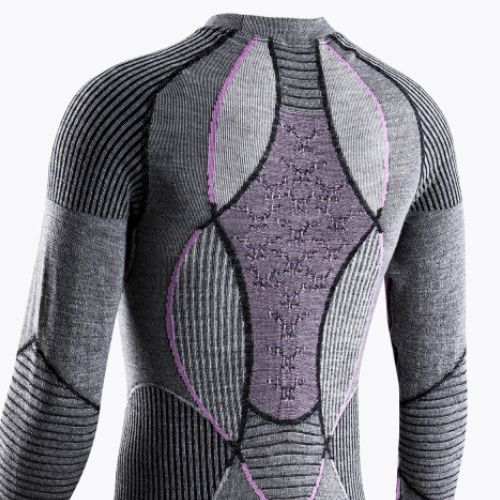 Longsleeve termoaktywny damski X-Bionic Apani 4.0 Merino black/grey/pink