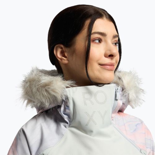 Kurtka snowboardowa damska ROXY Chloe Kim Overhead gray violet marble