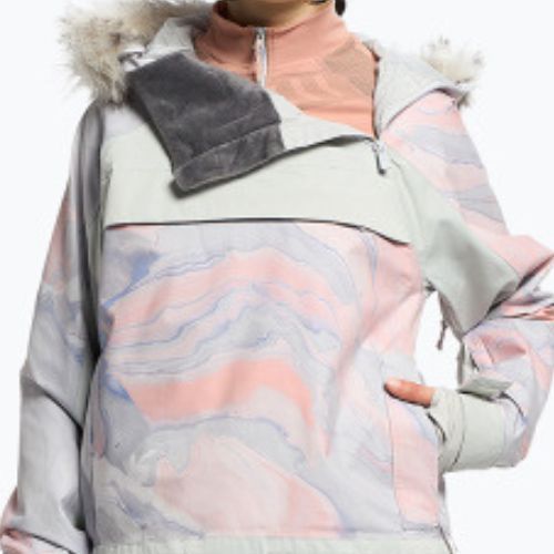 Kurtka snowboardowa damska ROXY Chloe Kim Overhead gray violet marble