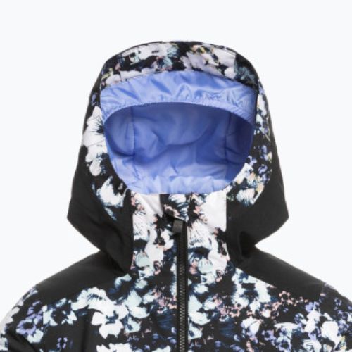 Kurtka snowboardowa dziecięca ROXY Silverwinter true black black flowers