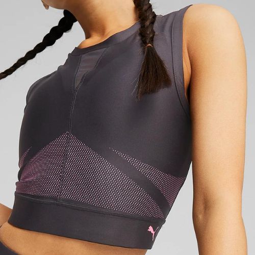 Top treningowy damski PUMA Eversculpt Fitted Koszulka puma black/sunset pink