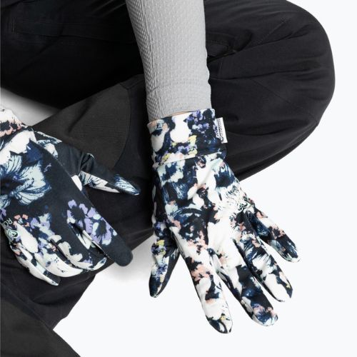 Rękawiczki multifunkcyjne damskie ROXY Hydrosmart Liner true black black flowers