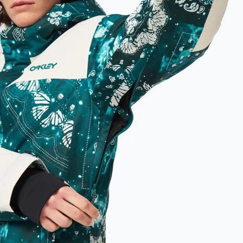 Kurtka snowboardowa damska Oakley TC Aurora RC Insulated green bandana pt/white