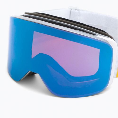 Gogle narciarskie Red Bull SPECT Magnetron Slick shiny silver/white/red blue mirror/dusk blue snow