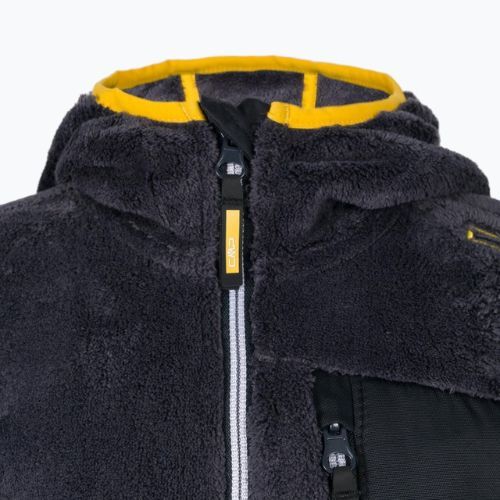 Bluza polarowa dziecięca CMP 31P1504 Fix Hood antracite/yellow